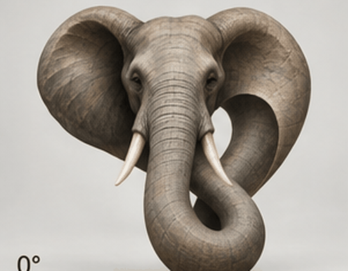Elephant as Klein Bottle — Animated Rotation